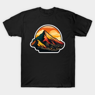 Sunset Mountain Sticker #2 T-Shirt